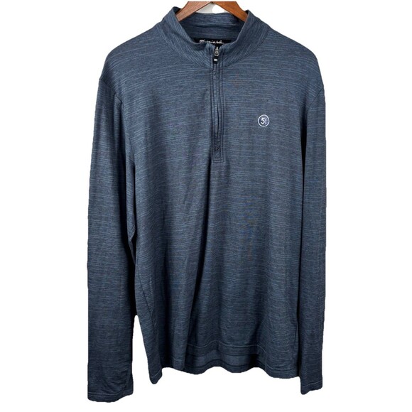 Travis Matthew - Blue 1/4 Zip Pullover Golf Sweatshirt Polyester Blend Sport Lg - Picture 2 of 7